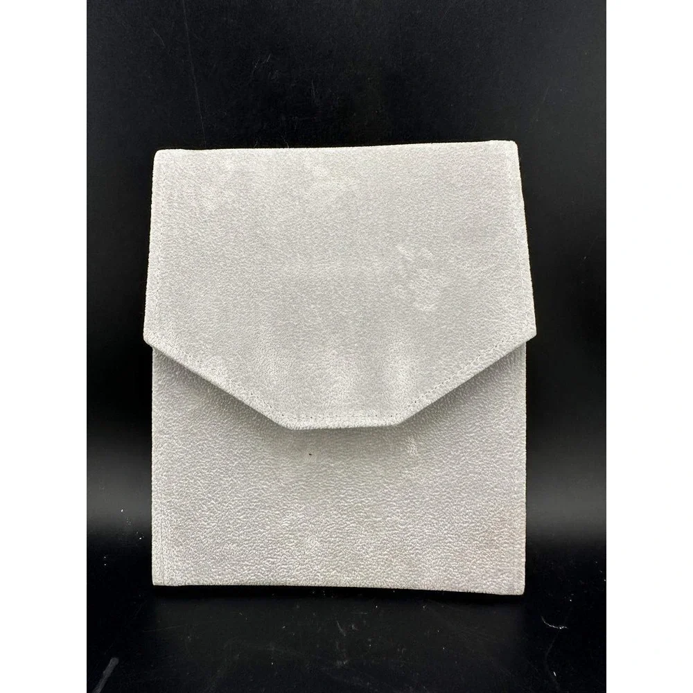 Nordstrom Grey Suede Jewelry Travel Roll Organizer Pouch with Box - 058 (73)